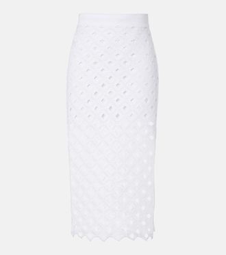 Max Mara Zorro macram&eacute; midi skirt