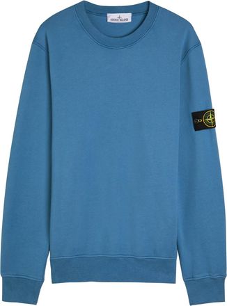 Stone Island Logo Cotton Sweatshirt - Blue - XL