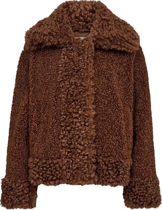 Co'Couture Chaqueta de Borrego Sint&eacute;tico - Jackets - Mujer - Marr&oacute;n - XS