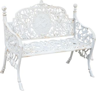 Biscottini International Biscottini - Banco De Jard&iacute;n De Hierro Fundido 105x62x90 Sof&aacute; De Exterior Banco Liberty Con Reposabrazos Silla De 2 Plazas Banco De Hierro
