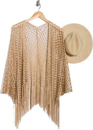 BCBGeneration Mesh Topper & Hat Set in Gold at Nordstrom Rack