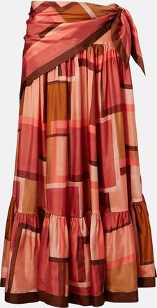 Zimmermann Como printed silk maxi skirt
