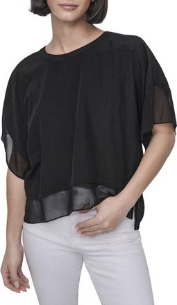 DKNY Dkny Dolman Sleeve Mix Media Top