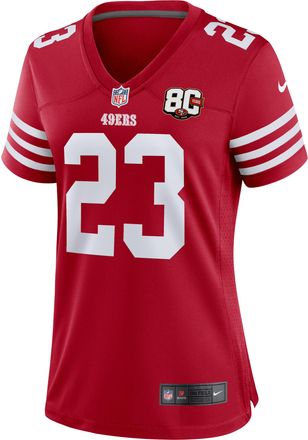 Nike Christian McCaffrey San Francisco 49ers 80th Anniversary Nike Womens NFL Game Jersey in Red | 67NWSAGH9BF-K5J