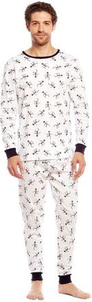 Leveret Mens Cotton Matching Family Halloween Pajamas, Skeleton & Skull Prints in Skeleton White at Nordstrom, Size X-Small