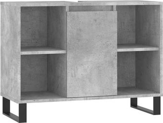 vidaXL Bathroom Cabinet Concrete Grey 80x33x60 cm Engineered Wood Vidaxl