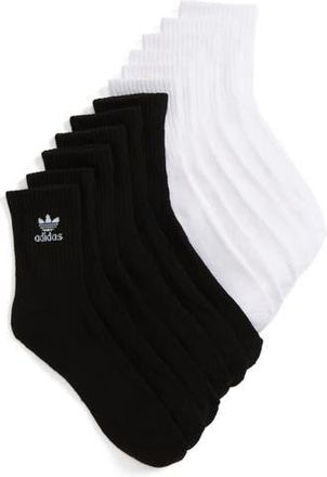 adidas Originals Trefoil 6-Pack Quarter Socks in White at Nordstrom Rack
