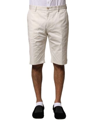 Dolce & Gabbana Beige Cotton Stretch Mid Waist Bermuda Mens Shorts