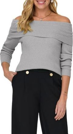 Only Katia Off the Shoulder Knit Top in Ultimate Grey at Nordstrom Rack, Size X-Large