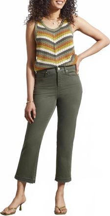Tribal Womens Sophia Micro Flare Crop Pants In Olive