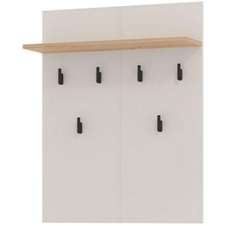 Dmora Appendiabiti Igliano, set Fissaggio a Muro Incluso, 6 Ganci, Installazione a Muro, 83h cm Beige