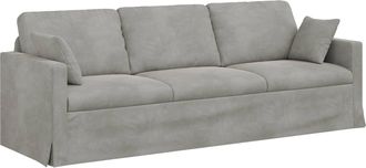 vidaXL Sof&aacute; Gris Claro 228 X 78 X 80 Cm Terciopelo Vidaxl