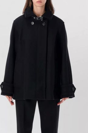 Lanvin cashmere blend high neck short coat