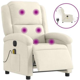 vidaXL Vidaxl - Sill&oacute;n Reclinable De Masaje El&eacute;ctrico Terciopelo Color Crema
