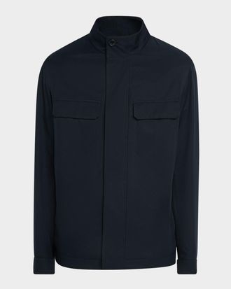Ermenegildo Zegna Men & apos;s Solid Microfiber Overshirt