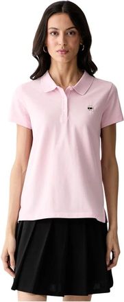 Karl Lagerfeld Ikon Polo - Dames - Polos - Roze - L - Katoen - Tops
