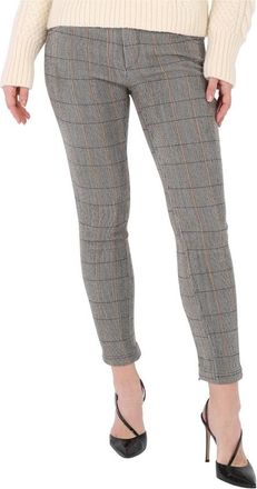 Chloé Ladies Yellow Checked Cropped Leggings, Brand Size 36 (US Size 4)
