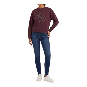 Guess Evelyn Sweatshirt - Dames - Sweatshirts & Hoodies - Rood - Maat: L Viscose