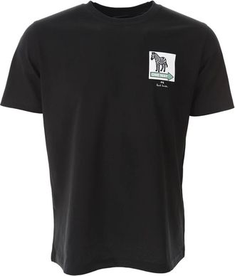 Paul Smith Zebra Print Korte Mouw T-shirt - Heren - T-shirts - Zwart - 2XL - Katoen - Tops