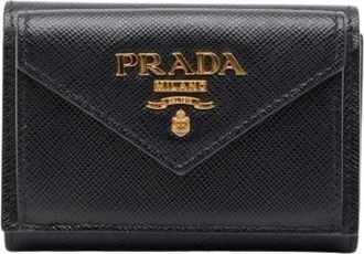 Prada Pre-owned Wallets, female, Black, Size: ONE SIZE Pre-owned Vintage Tri-fold Wallet