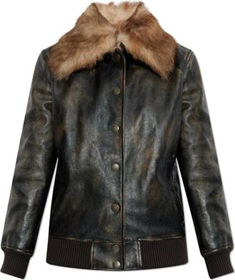 Dolce & Gabbana Leren jas - Dames - Leren en Su&egrave;de Jassen - Bruin - S - Leer - Jassen