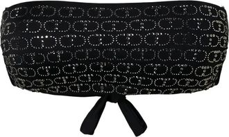 Twin-Set rhinestone-embellished bandeau bikini top - women - Polyamide/Spandex/Elastane/Spandex/Elastane/Polyamide - 2-B - Black