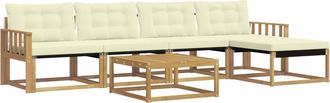 vidaXL Conjunto De Sof&aacute;s De Exterior 6 Uds. Blanco Y Crema Vidaxl