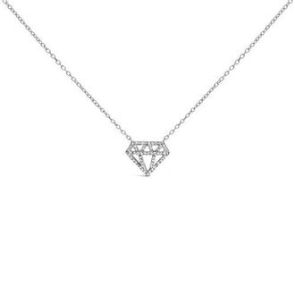 House of Brilliance Sterling Silver 1/6 Cttw Diamond Shaped Diamond Pendant Necklace at Nordstrom