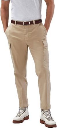 Brunello Cucinelli Beige Cotton Tapered Trousers, Brand Size 54 (US Size 38)