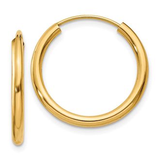 Diamond2Deal 10k Yellow Gold Round Endless Hoop Earrings 0.85g