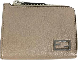Fendi Tweedehands leren portemonnees - unisex - Vintage Accessoires - Beige - ONE Size - Vintage