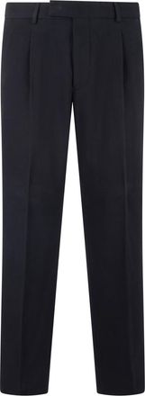 Ermenegildo Zegna Dark Blue Pleated Trousers