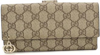Gucci Beige Pvc Long Wallet (Bi-Fold) (Pre-Owned)
