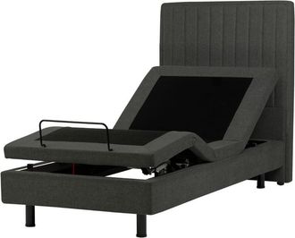 Beliani Beliani - Modern eu Single 3ft Electric Bed Adjustable Remote Control Fabric Upholstery Dark Grey Duke ii