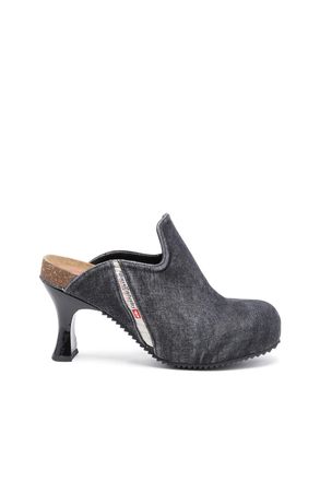 Diesel D-Woodstock-Denim mules - Moccasins and Mules - Woman - Black