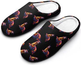 Generic Colorful Llama Cotton Slippers for Women Indoor Outdoor Slipper Slip-On Memory Foam Home Shoes