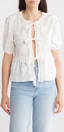 Forgotten Grace Floral Tie Top in White at Nordstrom Rack, Size X-Large