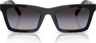 Miu Miu 55mm Gradient Rectangular Sunglasses in Black/grey Gradient at Nordstrom