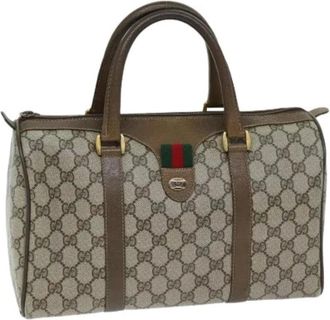 Gucci Pre-owned Handbags, female, Beige, Size: ONE SIZE Pre-owned Boston Bag