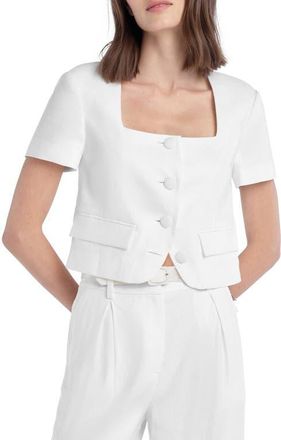 Favorite Daughter The Mayfair Linen Blend Top in White at Nordstrom, Size X-Large