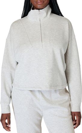 Sweaty Betty Sand Wash Half Zip Sweatshirt in Ice Grey M at Nordstrom, Size Small