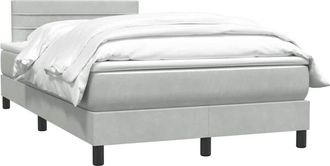 vidaXL Cama Box Spring Con Colch&oacute;n Terciopelo Gris Claro 120x210 Cm Vidaxl