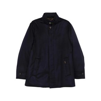 Moorer Reis Single-Breasted Jas - Heren - Mantels - Blauw - Maat: M Kasjmier