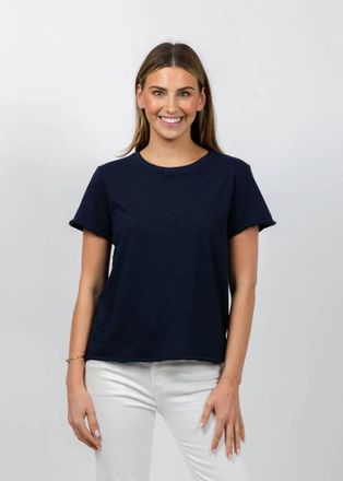 Elliott Lauren Crew Neck Short Sleeve Tee In Navy