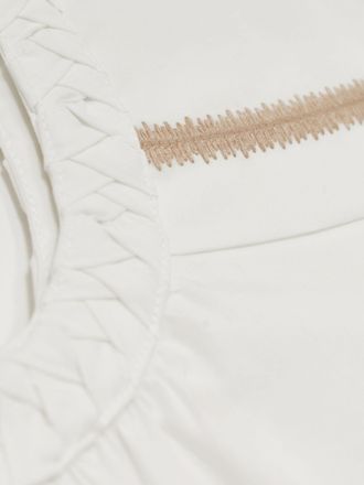 Reiss Womens Cream Cotton Plaited Trim Sleeveless Dress, Size: 13-14 Years