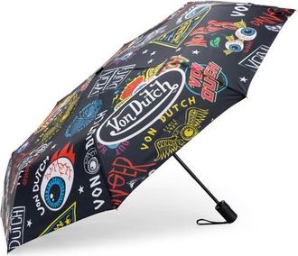 Von Dutch Compact Automatic Umbrella, Strong & Portable in Black Jax at Nordstrom