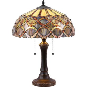Chloe Lighting PRISMA Tiffany-style 2 Light Table Lamp 16 Shade