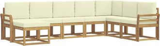vidaXL Conjunto De Sof&aacute;s De Exterior 8 Uds. Blanco Y Crema Vidaxl