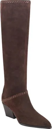 Marc Fisher Tayla Knee High Western Block Heel Boot in Dark Brown 200 at Nordstrom, Size 7.5