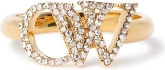 Off-white Logo Strass Ring - Dames - Ringen - Geel - 56 MM - Accessoires